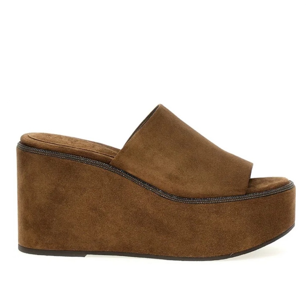 Brunello Cucinelli Slip On Platform Sandals